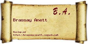 Brassay Anett névjegykártya