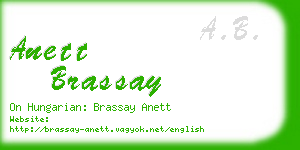 anett brassay business card